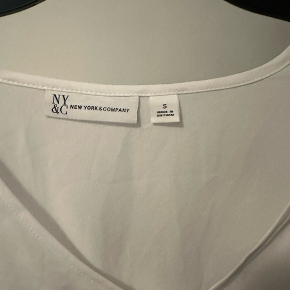 Women's White V-Neck Top - Picture 2 of 3